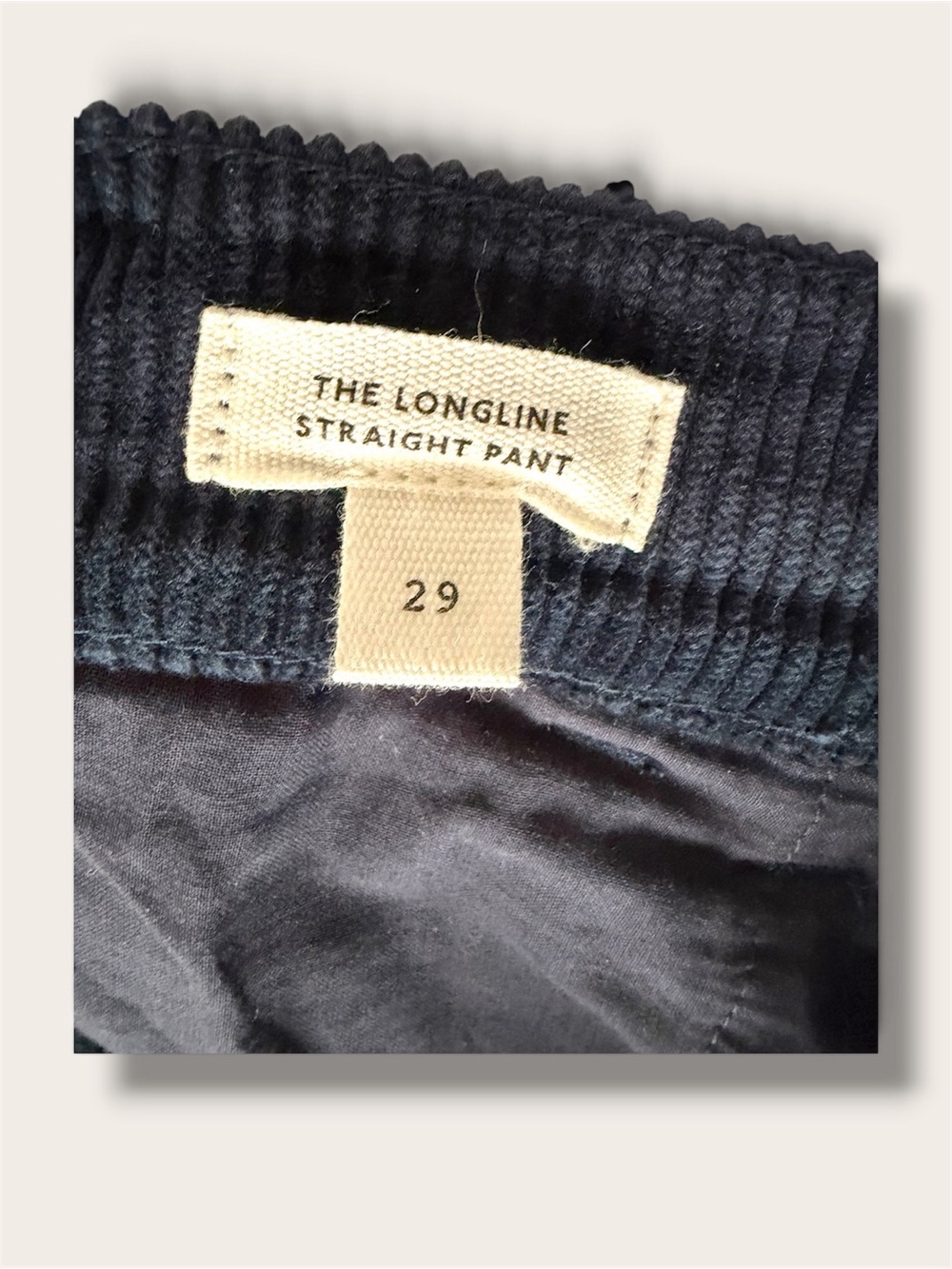 Madewell Women's Dark Navy Corduroy The Longline Straight Pants Size 29 - Picture 10 of 12